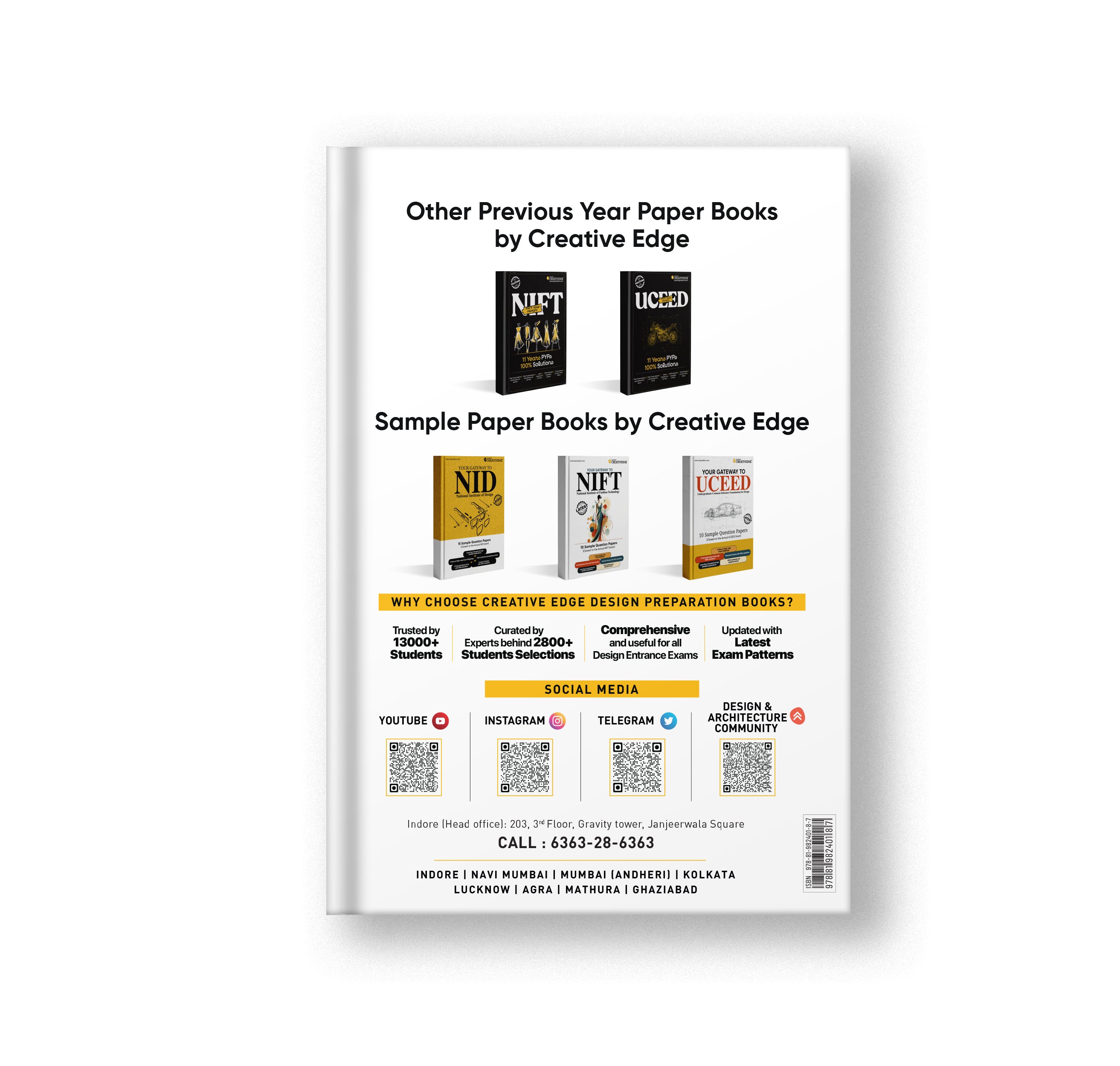 NID, NIFT, and UCEED Past Year Papers (Solved) | Study Pack for Top Design Exams | By Creative Edge