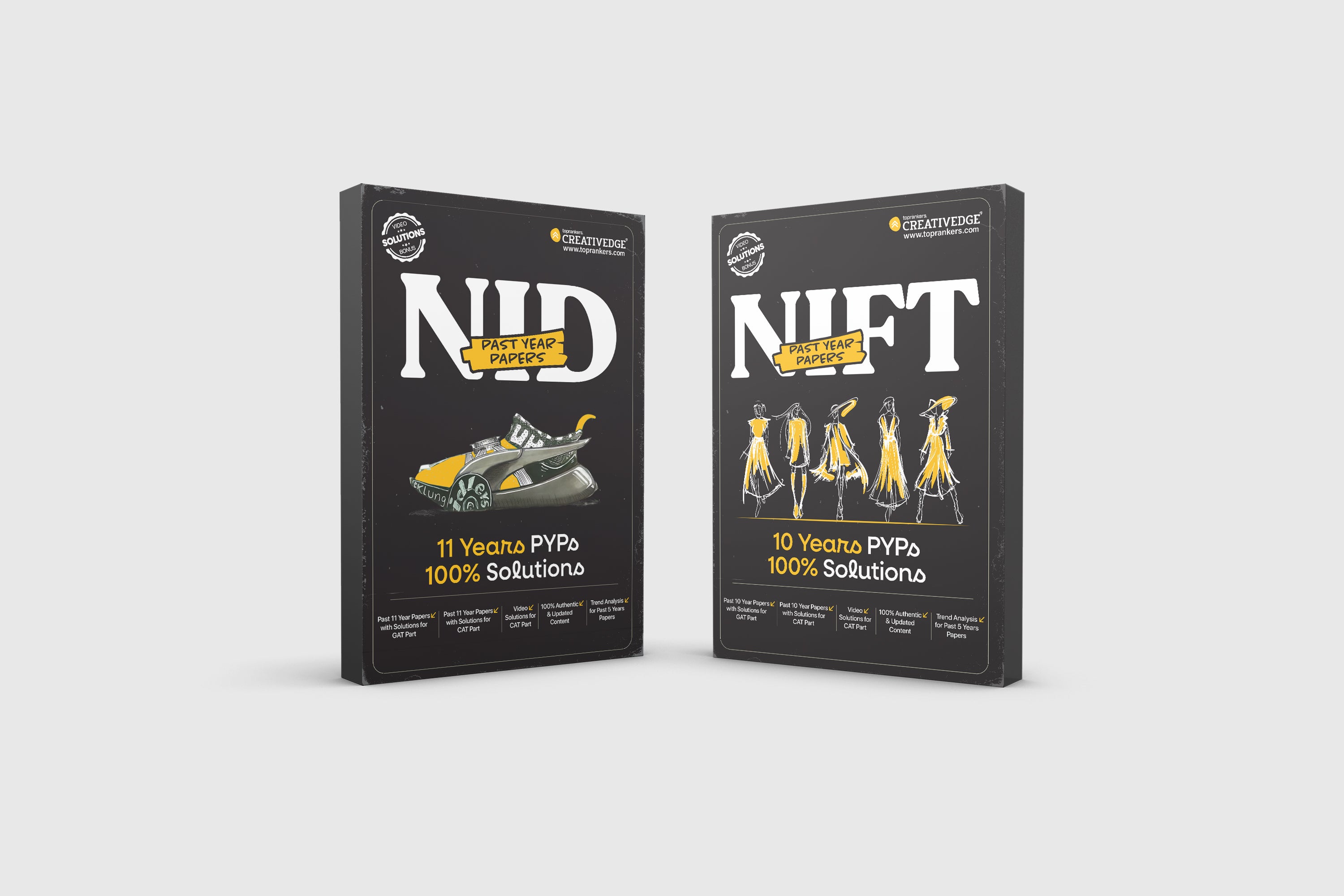 NID & NIFT Past Year Papers Bundle (Set of 2 books) | 11 NID + 10 NIFT Full-Length Real Papers with Solutions
