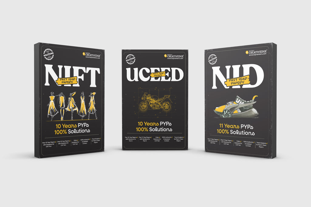NID, NIFT, and UCEED Past Year Papers (Solved) | Study Pack for Top Design Exams | By Creative Edge
